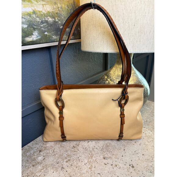 Oscar de la Renta Camel Leather Vintage Vacchetta Shopper Tote Shoulder Bag NEW - Picture 1 of 9